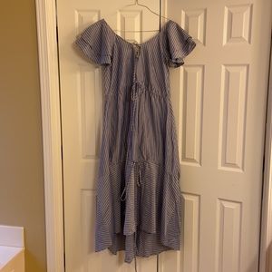 Long blue striped dress